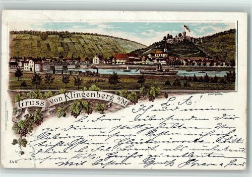 63911 W8763 Klingenberg a. Main Lithographie 1898