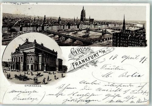 Frankfurt Vorläufer Druck 1890-1895 Opernhaus