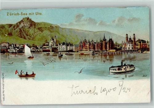 1900 Verlag Künzli Nr. 5013 - Zürich See mit Uto AK