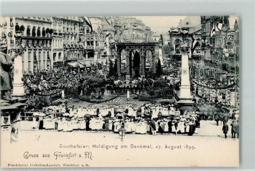 Frankfurt 1899 Feier Huldigung am Denkmal Lichtdruck AK