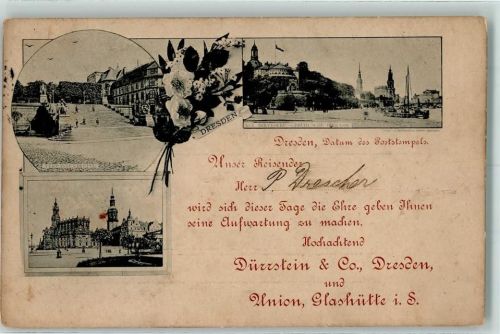 Dresden Vorläufer Druck 1890-1895 Terraassetreppe Kgl. Belvedere Brühlsche Terrasse