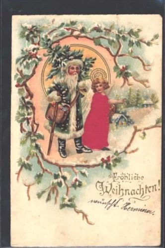 1902 Prägedruck Engel mit Stoff AK