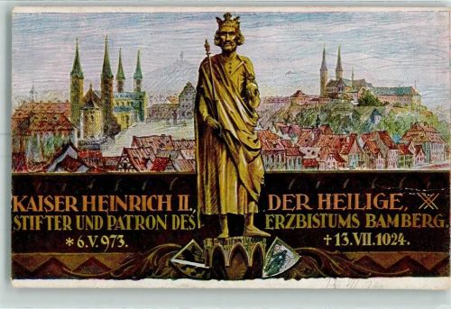 Bamberg 1924 Kaiser Heinrich Künstlerkarte 1924 Ereignis AK