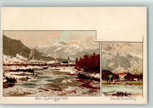Lenggries 1899 Schloß Hohenburg, sehr gute Erhaltung AK