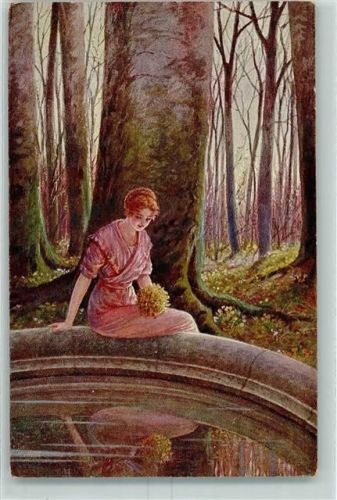 Am Märchenbrunnen AK Thiele, Arthur 1919