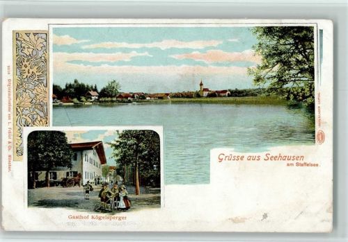 Seehausen Blick nach Seehausen am Staffelsee GAsthof Kögelsperger 2-Bildaufnahme