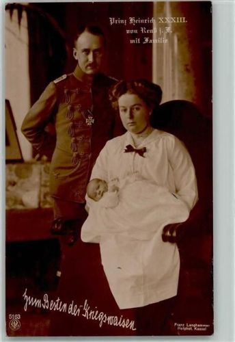 Prinz Heinrich XXXIII von Reuß mit Familie Hofphotograph Franz Langhammer Verlag NPG 5163 Adel Foto AK