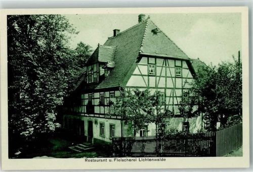 09577 O9381 Lichtenwalde - Gasthaus-Metzgerei Fachwerkhaus