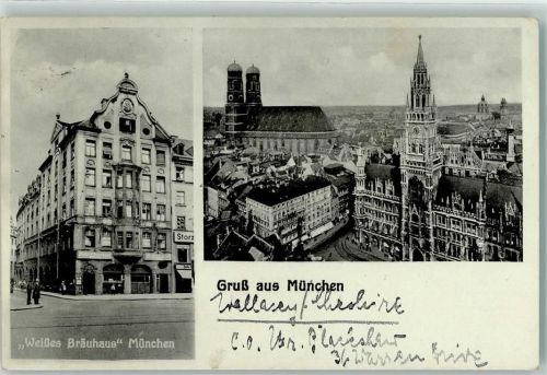 München Weißes Bräuhaus Hans Zattler Frauenkirche Stempel WK II