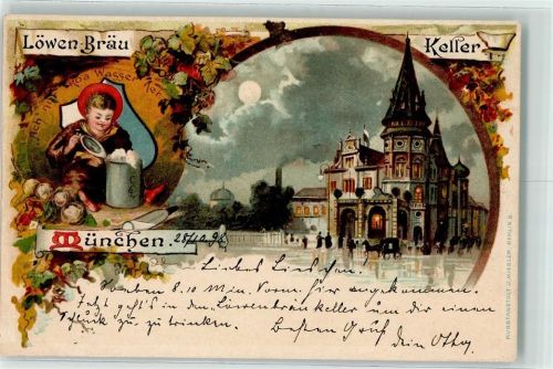 München 1898 Löwen-Bräu-Keller Münchner Kindl