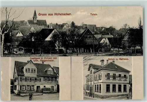 Hohenacker Gasthaus zum Ochsen Schul- und Rathaus