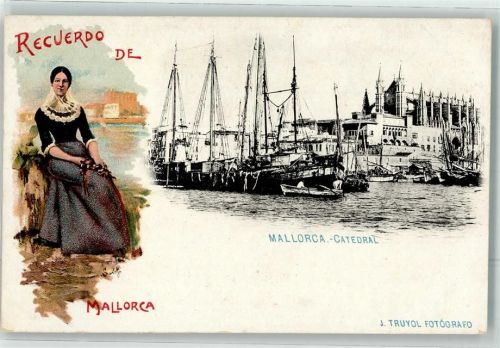 Palma Mallorca - Mallorca Catedral Tracht Fischerboot