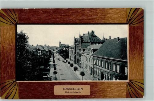 Gardelegen 1907 Bahnhofstraße Passepartout