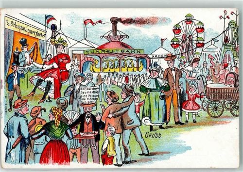 Riesenrad Tunnelbahn Seilbahn Heiße Würstchen Harem Bauchladen