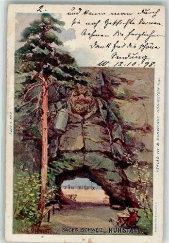 Bad Schandau 1898 Kuhstall sign. Walt. Schmidt