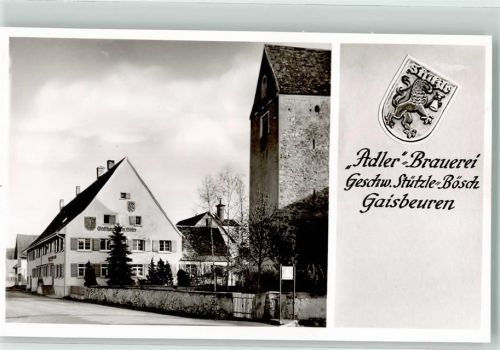 88339 W7967 Gaisbeuren - Gasthaus zum Adler Wappen Geschw. Stützle Bösch