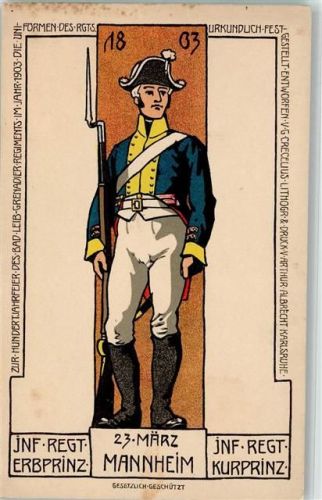 1903 100 Jahrfeier des Bad Leib Grenadier Regiments im Jahre 1903 - die Uniformen des Regiments , sehr gute Erhaltung AK