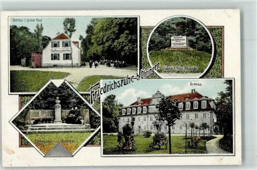 Friedrichsruhe Gasthaus zum grünen Haus Grabmal Prinz Alexander Alexander-Denkmal Schloß