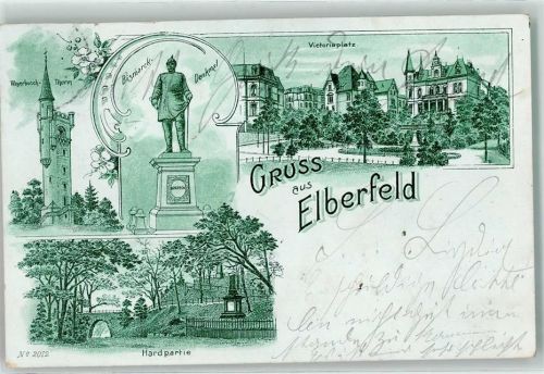 Elberfeld 1903 Weyersbusch Turm Bismarck Denkmal Victoriaplatz