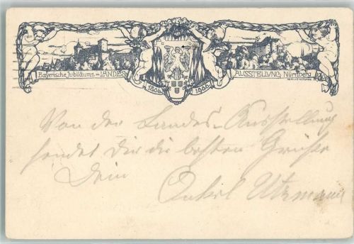 W8500 Nürnberg Bayerische Jubiläums-Landes-Ausstellung Engel Privatganzsache 1906