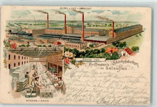 Bad Salzuflen 1899 Stärkefabriken Schabe Raum Lithographie Nr 11