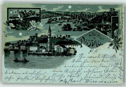 Passau 1898 Oberhaus Mondschein