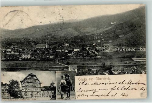 77704 W7602 Oberkirch , Baden 1907 - Geldrichs Gasthaus Zur LindeRenchtaltrachten Kinder
