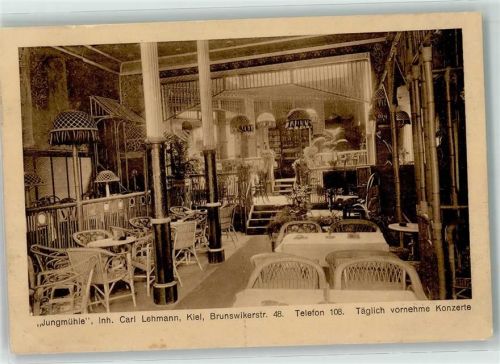 Kiel 1917 Gasthaus Jungmühle Gastraum