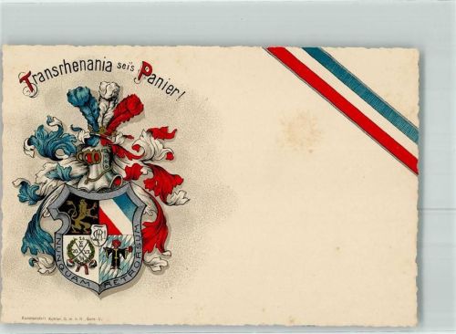 W8000 München Transrhenania sei's Panier! Nunquam Retrorsum Studentenwappen Künstlerkarte