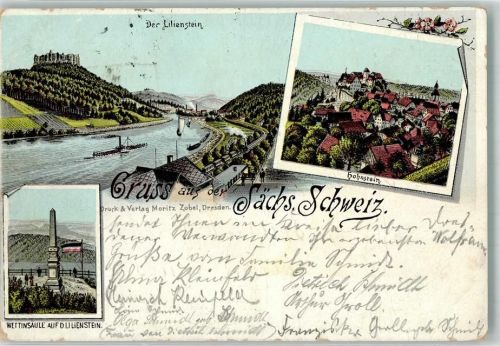 Hohnstein 1895 Burg Festung Lilienstein Denkmal Wettinsäule Vorläufer