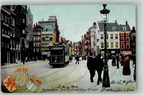 Rotterdam 1905 Straßenbahn Zeevischmarkt Wappen