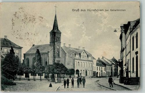 Hünshoven 1919 bei Geilenkirchen Junge auf Stelzen