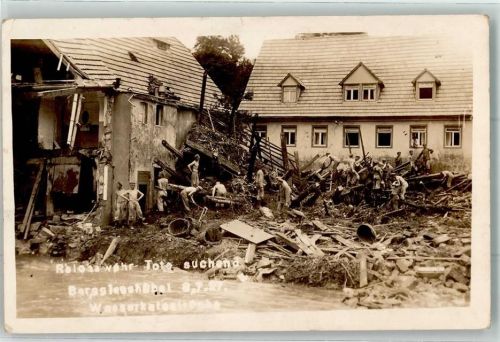 Berggiesshübel Zerstörtes Haus Wasserkatastrophe 8.7.1927
