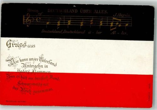 1900 Deutschland Hymne Schwarz-Weiß-Rot
