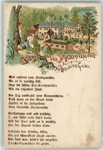 Spechtritz Gasthaus Spechtritzmühle im Rabenauer Grund Zwerg Gedicht