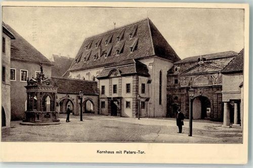Leipzig Internat. Baufachausstellung 1913 Leipzig um 1800 Architekt Fritz Drechsler Kornhaus mit Peters-Tor Off. Postkarte Nr 20