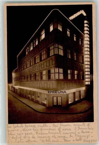 09111 O9000 Chemnitz , Sachs - Groß-Konditorei Efreuna Nachtaufnahme Bahnpoststempel