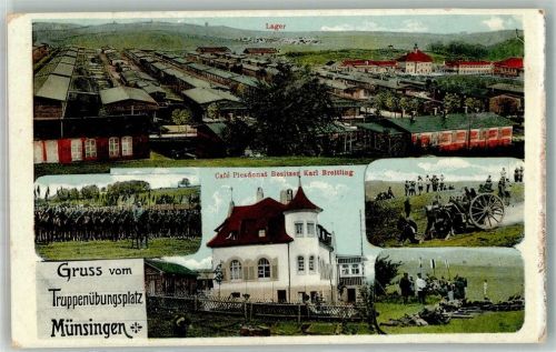 72525 W7420 Münsingen , Württ 1917 - Truppenübungsplatz Lager Cafe Plesdonat 3. Komp. Inf. Rgt. 47