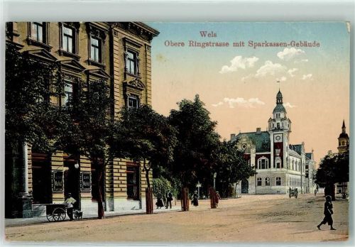 4600 Wels - Obere Ringstraße mit Sparkassen Gebäude