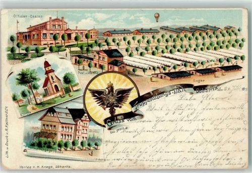 Döberitz 1898 Truppenübungsplatz Offizier-Casino Verwaltungsgebäude Lager Reichsadler Fesselflugballon
