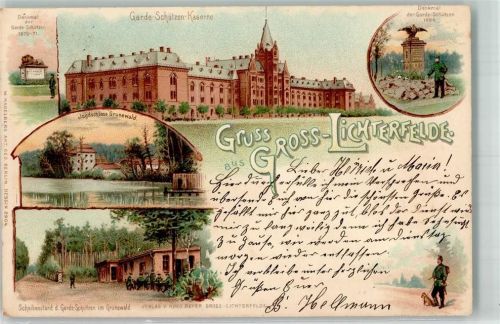 Lichterfelde 1902 Gross Lichterfelde Garde Schützen-Kaserne Jagdschloß Grunewald Schießstand Garde Schützen 1866-Denkmal