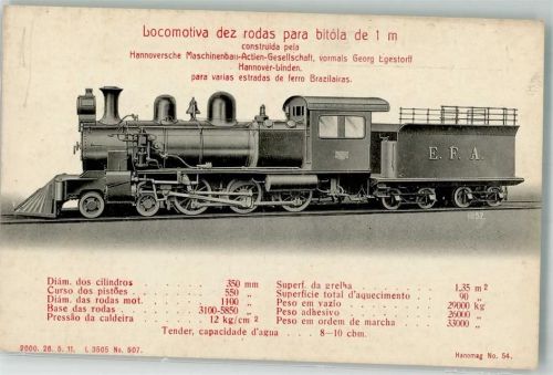Linden Hanomag 10 Rad Lokomotive Spurbreite 1 Meter E.F.A. Brasilien Verlag Georg Alpers 10237