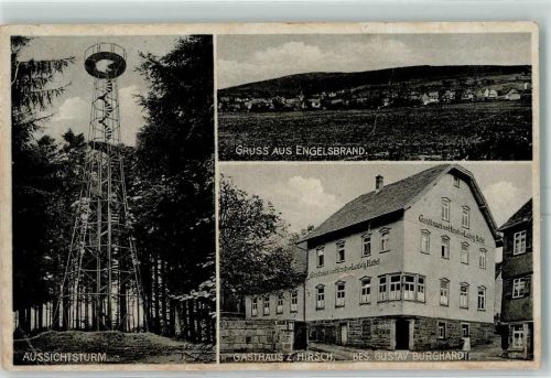 75331 W7543 Engelsbrand Gebrauchsspuren Ausichtsturm Gasthaus Zum Hirsch Bes. Gustav Burghardt