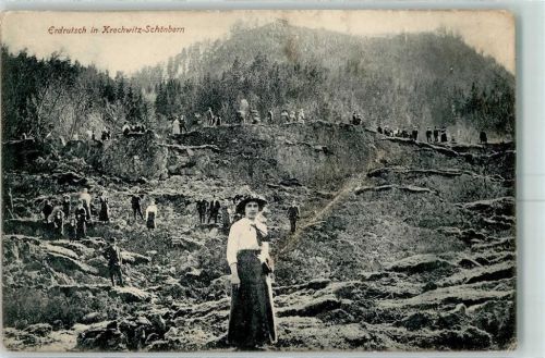 Krásny Studenec 1914 Erdrutsch Neue Abhänge bei den Quellen
