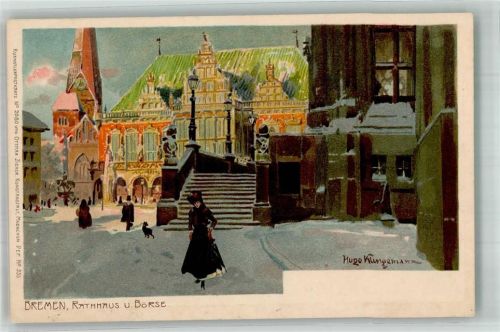 Bremen 1899 Nr. 2080 Rathaus und Börse sign. Hugo Kungemann