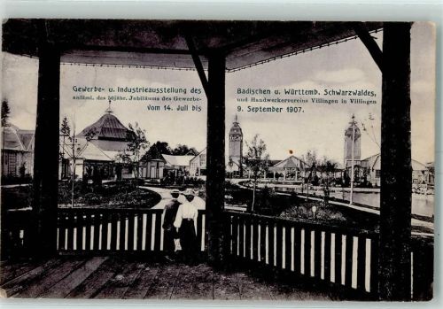 Villingen 1907 Ausstellungsstempel AK