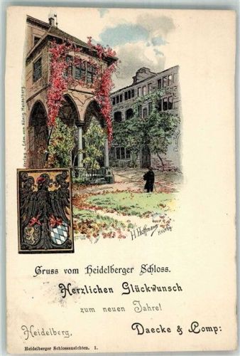 Heidelberg 1898 Wappen Schloßansichten Nr. 1 Verlag Edm. von König Serie Odenwald Blatt 20