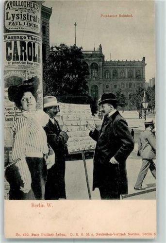 Berlin Mitte Nr. 650 Berliner Leben Postkartenverköufer Litfaßsäule AK