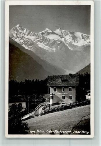 Trins 1938 Cafe Hohe Burg AK Hochalpiner Kunstverlag Ritzer