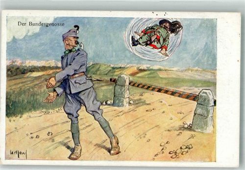 Der Bundesgenosse Karikatur Österreich Militär B.K.W.I 259-197